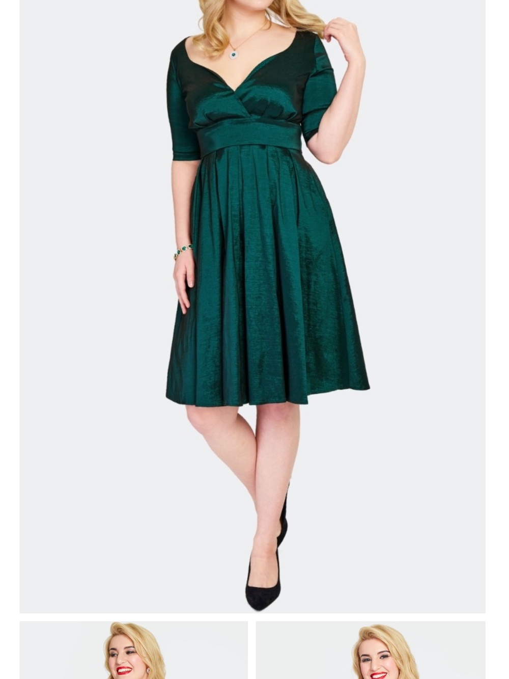 NWT Women's Green Voodoo Vixen Sweetheart Neck Flare Dress